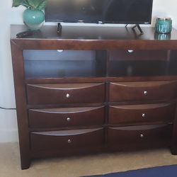 Wooden Dresser with TV Stand