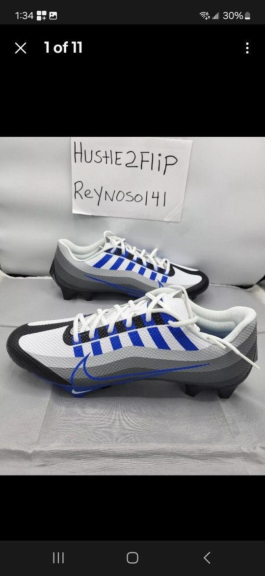 Nike Vapor Edge Speed 360 Blue White Football Cleats DQ5110 041