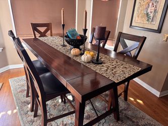 Wood table & 6 Chairs, 70 inches x 35 inches high
