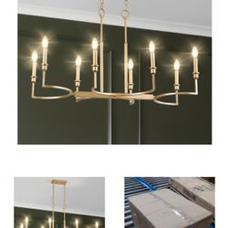 Modern Gold 8-Light Candle Style Chandelier