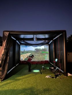 Inflatable Golf Simulator Tent With Hitting Screen