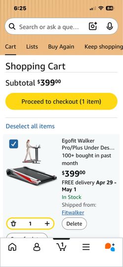 Excellent Condition! Egofit Walker Pro/Plus Under Desk Walking Treadmill for Working from Home, Compact Walking-Only Treadmill with Fixed 5% Incline f