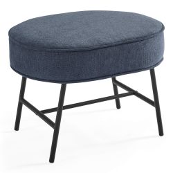 Delta Children Ella Ottoman With LiveSmart Evolve Fabric, Slate Blue/Black Base Slate Blue Ottoman