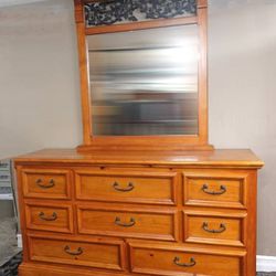 Solid Wood 8 Drawer Dresser with Mirror - Delivered