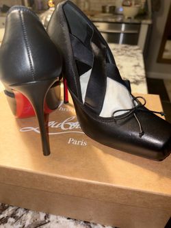 Brand new Christian Louboutin Black Leather Ballet Heels