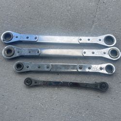 4- Mac Metric Long Ratcheting Wrenches 