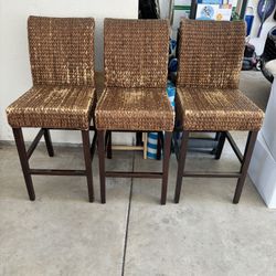3 Pier 1 Imports Wicker Bar Stools