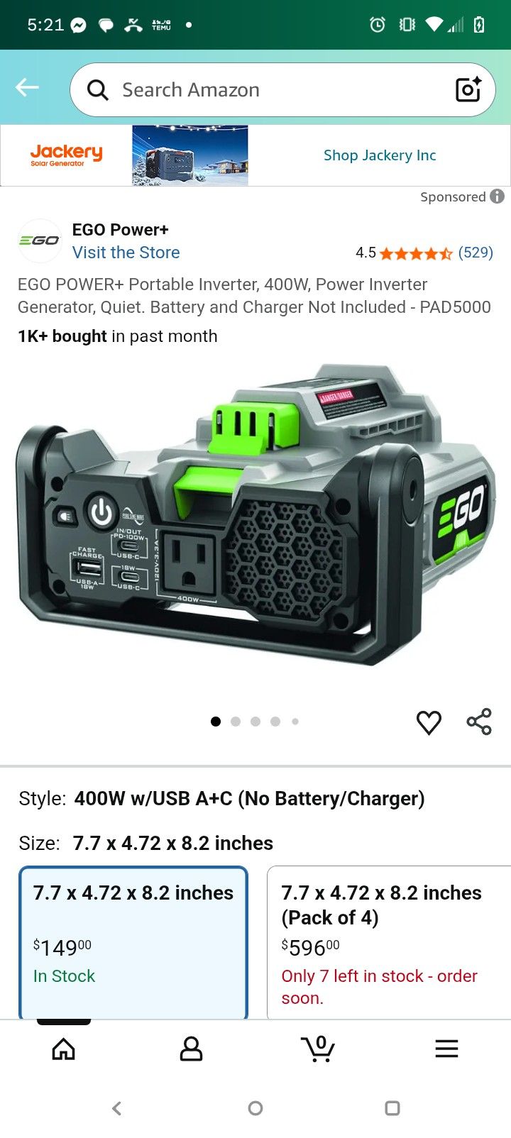 EGO POWER+ 400W Portable Power Station