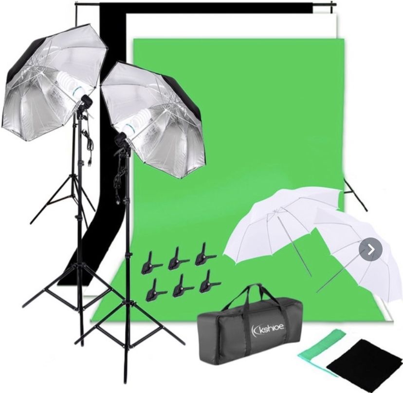 New Photo Studio Photography Lighting Kit And Backdrop Set