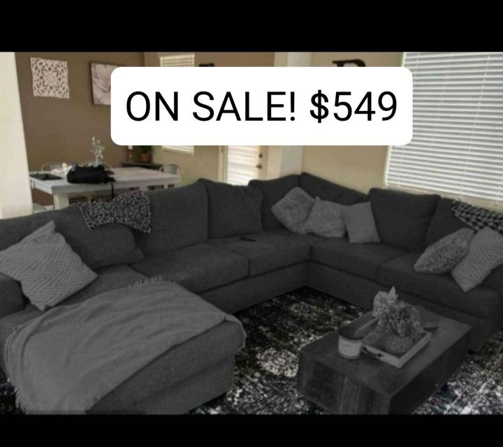 Grey Sectional Couch Sofa With Chaise