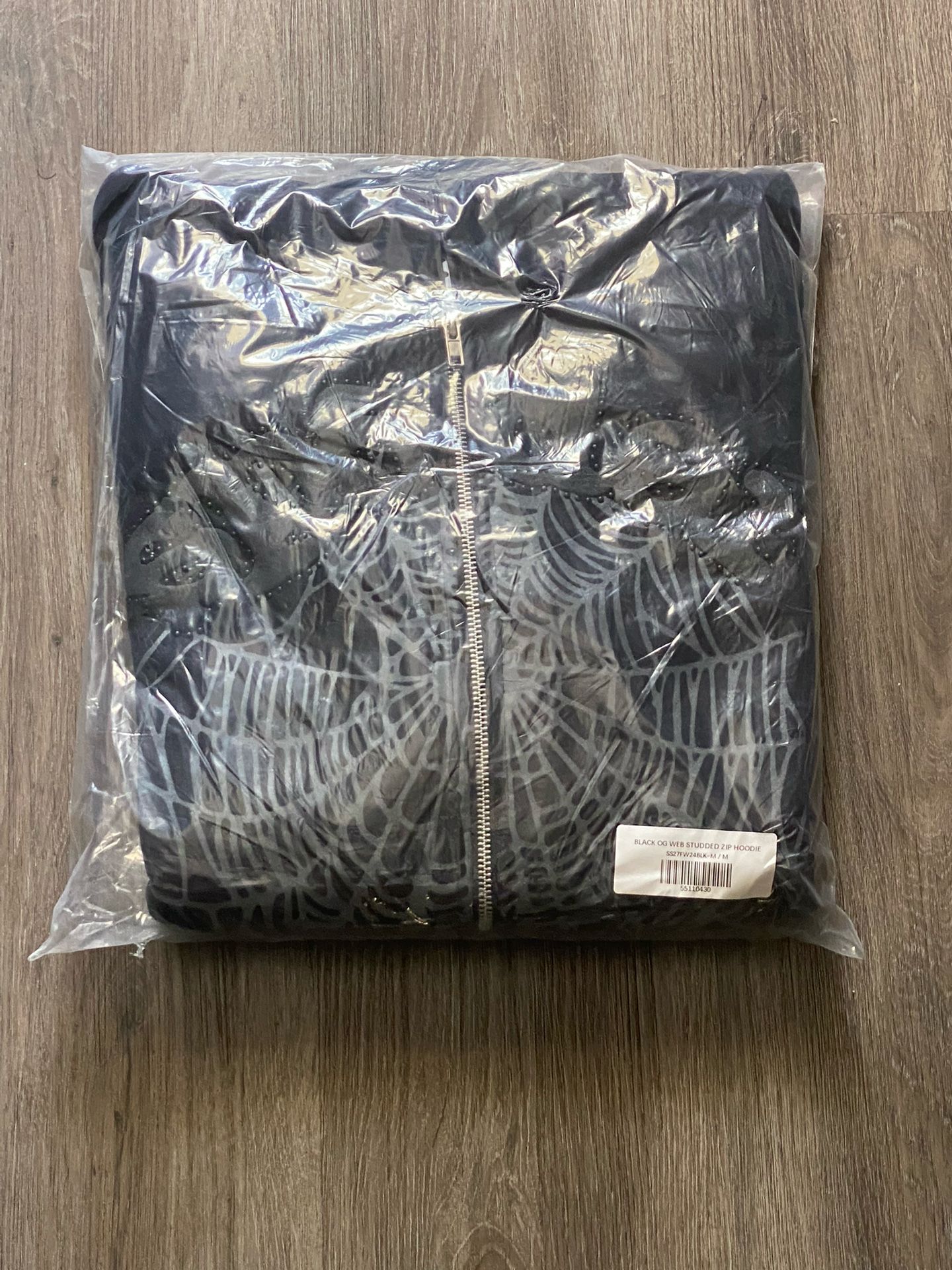 Black OG Web studded Sp5der Hoodie