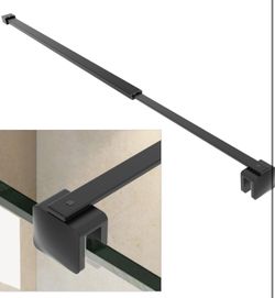 Black Shower Door Glass Support Bar | Bathroom Stabilizer Support Rod