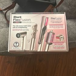 Shark FlexFusion Hair Straightener & Powerful Hair Dryer with Fusion Hair Brush, Ceramic Air Styler with Auto-Wrap Hair Curlers, Concentrator