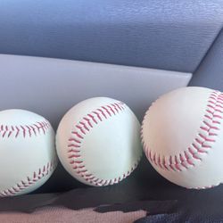Three baseball balls