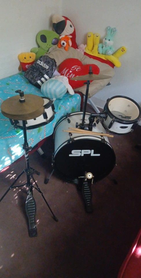 Kids Drum Set And Guitar