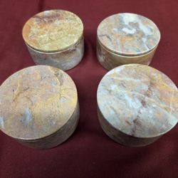 Round Box 4 Inch Pink Marble- (4 Pieces)
