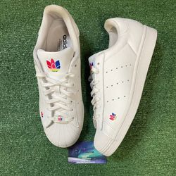 Adidas superstar pure cloud white size 10men/11.5women