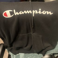 Black Champion Hoodie Medium