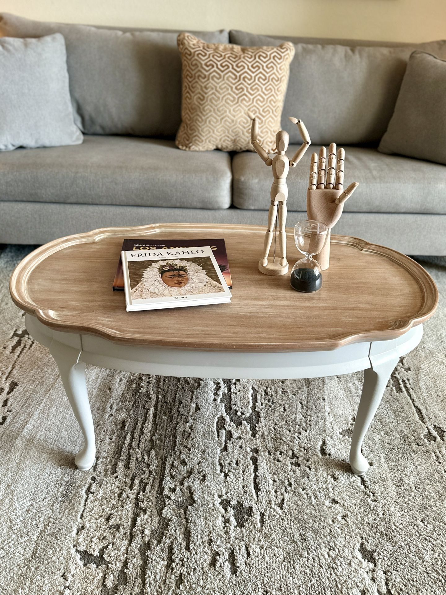 Refurbished Wood Chic, Coffee Table: Queen Anne Style