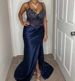 Brand new navy blue prom dress for sale