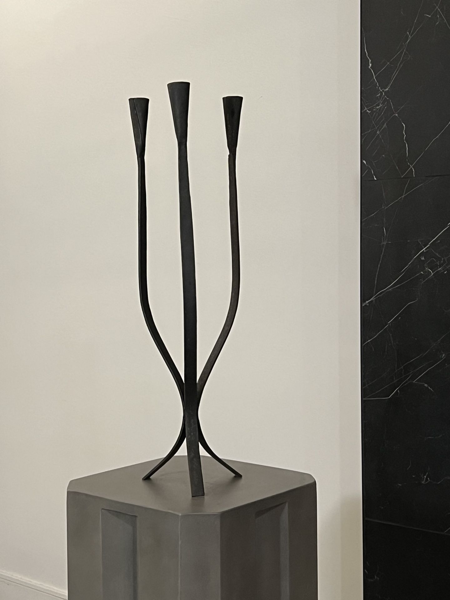 Midcentury Iron Brutalist Candelabra 