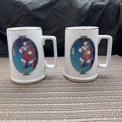 2 Santa Coke Mugs