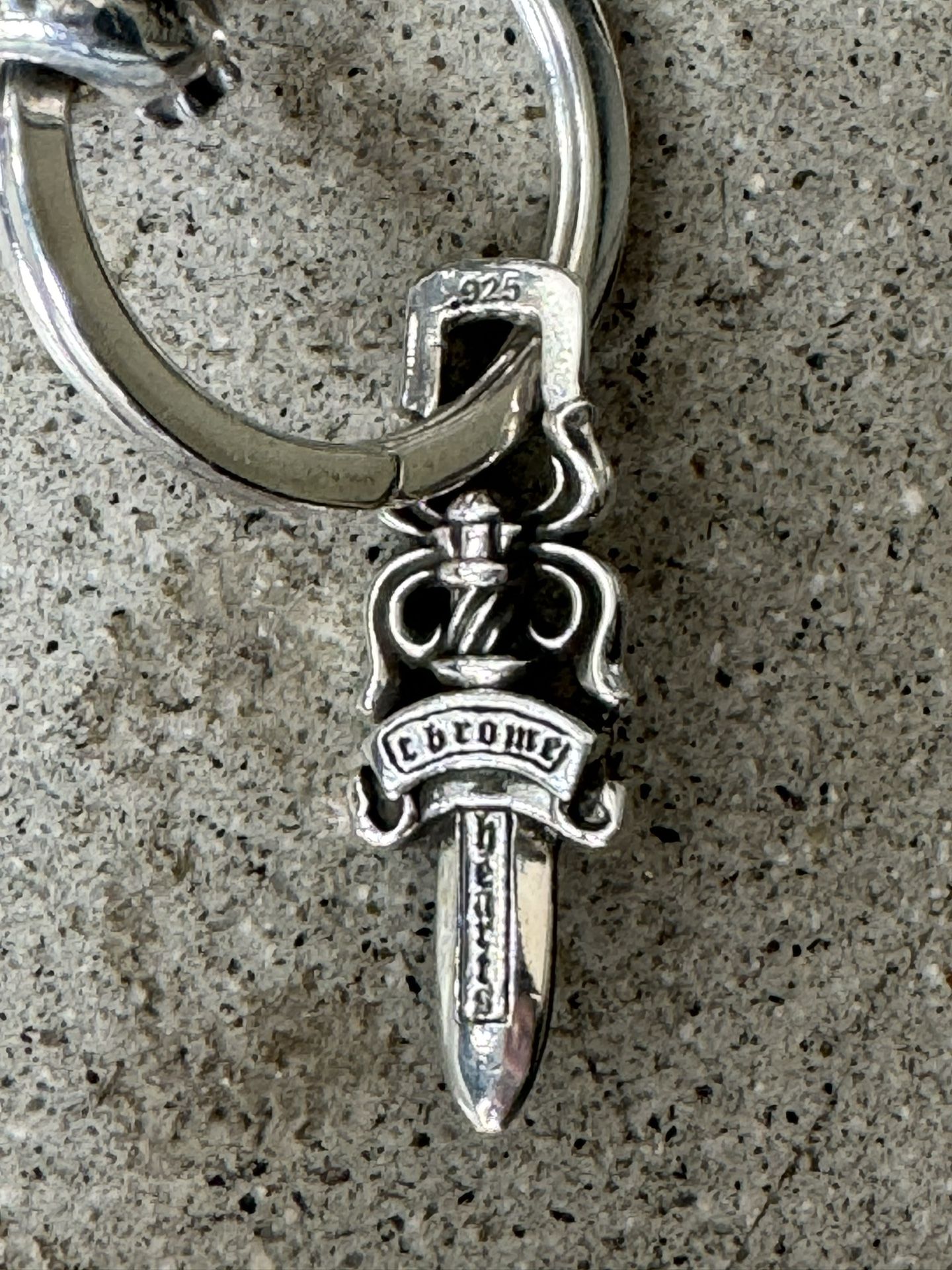 chrome hearts extra fancy lobster clasp key chain holder w/ dagger