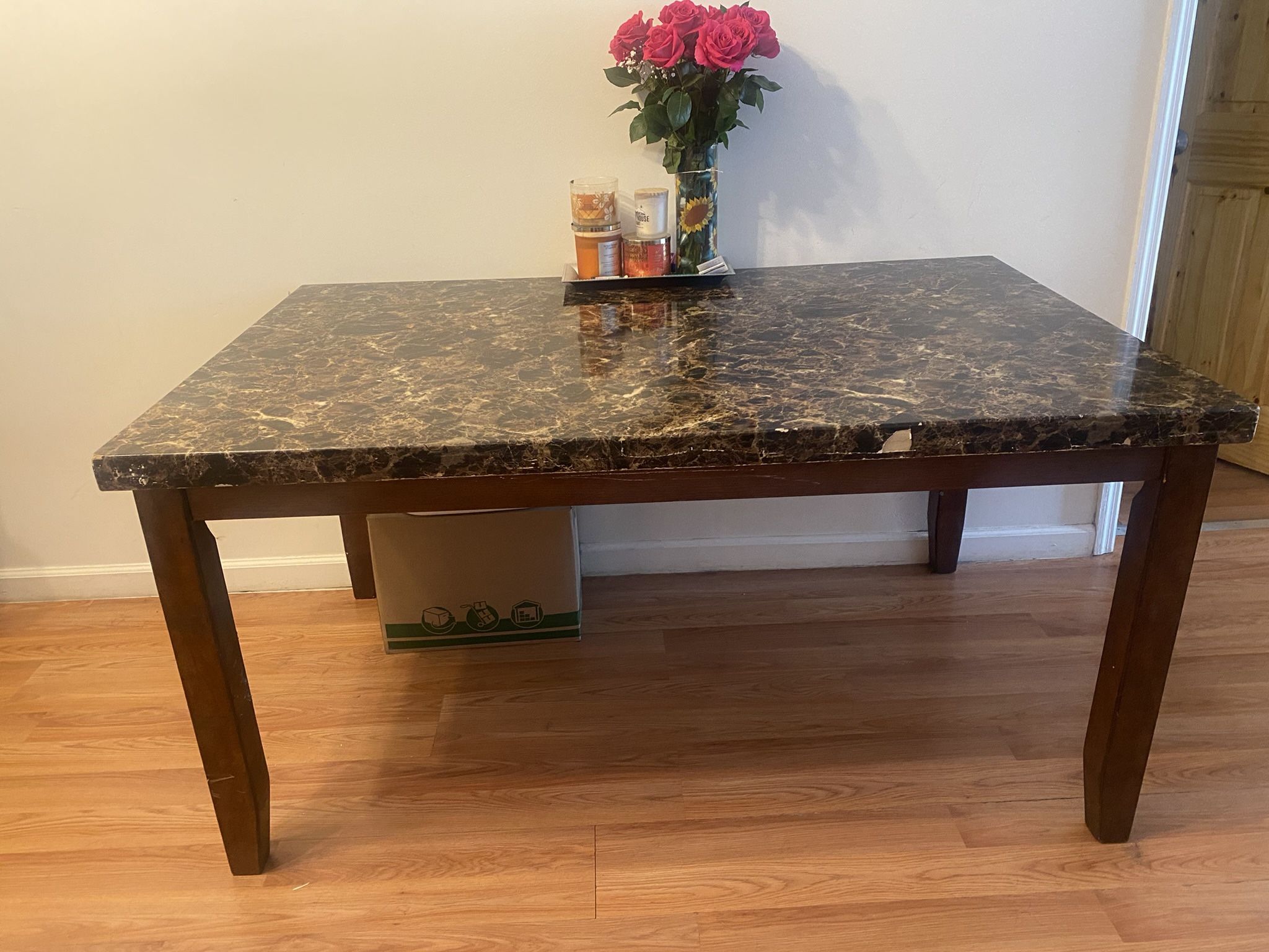 Faux marble dining room table
