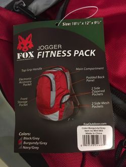 Fox Tactical Fitness Backpack New color Burgundy Pick Up Only