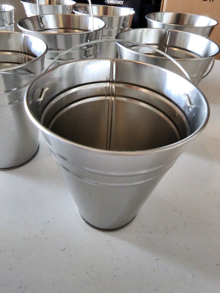 Set Of 11 Metal Buckets
