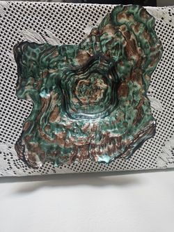 Unique Hand Painted Oyster Bowl