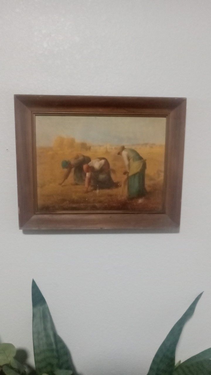 The painting shown in the image is The Gleaners by Jean-François Millet, completed in 1857.