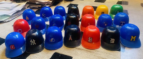 Awesome Lot Of 21 Mini Baseball Helmets from the 1970s