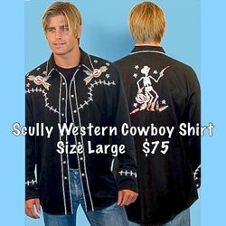 Scully Western Cowboy Shirt. Size Large