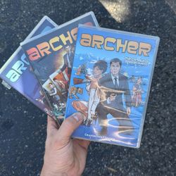ARCHER THE COMPLETE SEASON 1,2 &3 DVD SET OF 3 MOVIES FX CARTOON NET WORK SHOW 