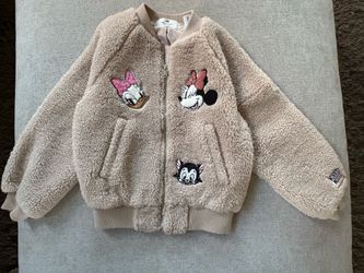 H&M Brand New , perfect condition, no stains , no tears etc Disney Minnie Mouse cream fleece jacket Size 6 years #kidsfashion #disney