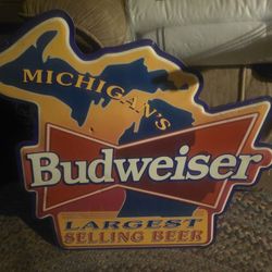 BUDWEISER MICHIGAN Wall SIGN BIG