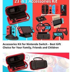 New Switch Accessories Bunate for Nintendo switch: Carrying Lase, Screen Protector, Joycon Grips, Steering Wheels, Charging Dock, Playstand, Comfort J