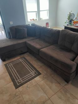 Brown L Shaped Couch