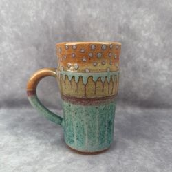 Half Moon Bay Studio Art Pottery Stoneware Mug Artist Signed 16oz