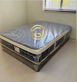 Queen Mattress Set Plush PillowTop – Brand New –  Same Day Delivery Available 🚚