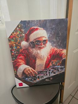 New DJ Santa Canvas Frame 20" x 16"