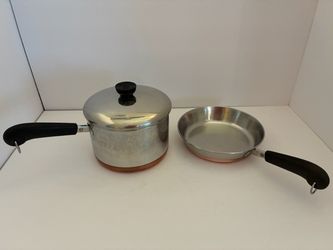 Vintage Revere Ware Cooper bottom 3 quart and skillet
