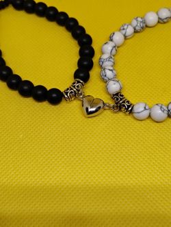 His And Hers Magnetic Heart Bracelet 