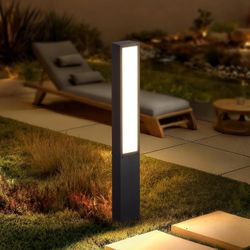 Landscape Path Lights,40 Inch Outdoor Bollard Lights AC 100-240V Aluminum Modern Pathway Lamp IP65 Waterproof 3000K Luxury LED Lighting for Commercial