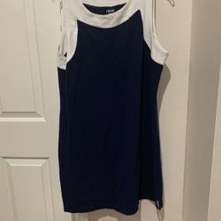 Casual Navy White Trim Dress