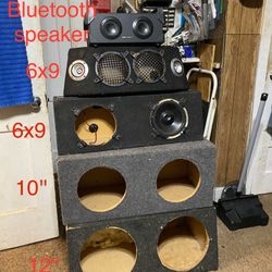 sub's speakers and one Bluetooth speaker 