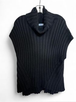 Black turtle neck sleeveless sweater