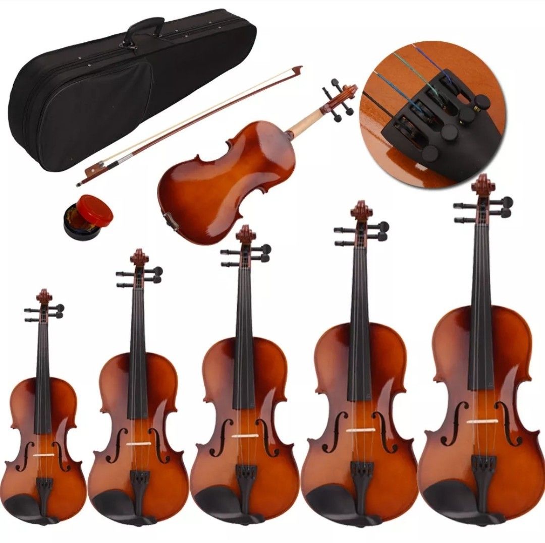 Brand New Natural Violin All Sizes for Boys and Girls all Ages comes with Case +Bow and Rosin