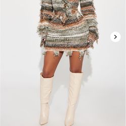 Striped Sweater Skirt Set